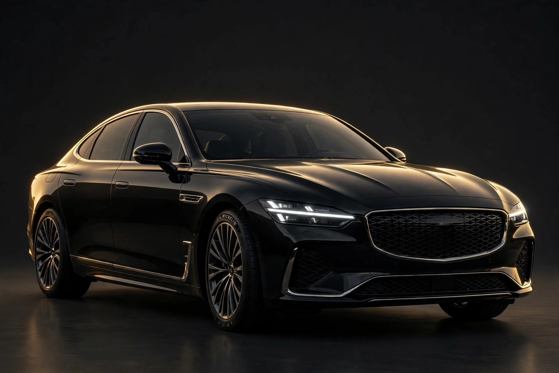 Black luxury sedan